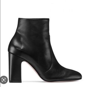 Stuart Weitzman black leather heel booties